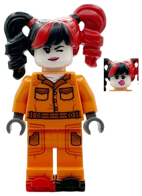Harley Quinn - Prison Jumpsuit, Side Pockets, Pigtails, Roller Skates (sh1080)