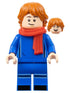 Soccer Spectator - Blue Soccer Uniform, Red Scarf, Dark Orange Hair (soc160)