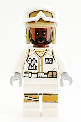 Hoth Rebel Trooper White Uniform, Dark Tan Helmet, Reddish Brown Head (sw1186)