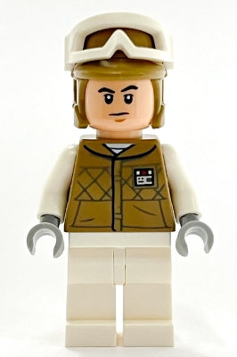 Hoth Rebel Trooper Dark Tan Uniform and Helmet, White Legs (sw1187)