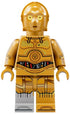 C-3PO - Molded Light Bluish Gray Right Foot, Printed Arms (sw1209)
