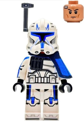 Clone Trooper Captain Rex, 501st Legion (Phase 2) - Blue Cloth Pauldron, Rangefinder, Printed White Arms (sw1315)