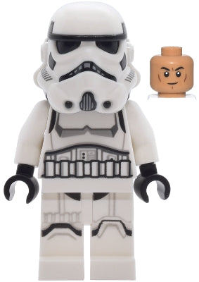 Imperial Stormtrooper - Male, Dual Molded Helmet with Light Bluish Gray Panels on Back, Shoulder Belts, Medium Nougat Head (sw1455)