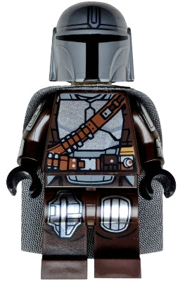 The Mandalorian / Din Djarin / 'Mando' - Silver Beskar Armor, Cape, Printed Head (sw1488)