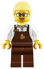 Barista - Female, Reddish Brown Apron with Cup and Name Tag, Reddish Brown Legs, Bright Light Yellow Hair, Glasses (trn249)