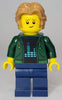 Man - Dark Green Hoodie, Dark Blue Legs, Medium Nougat Wavy Hair (twn441)