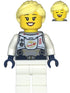 Astronaut - Female, Flat Silver Spacesuit with Harness and White Panel with Classic Space Logo, Bright Light Yellow Hair (twn478)