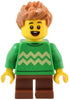 Child - Boy, Bright Green Sweater with Bright Light Yellow Zigzag Lines, Reddish Brown Short Legs, Medium Nougat Spiked Hair (twn488)