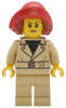 Tudor House Patron / Food Critic - Tan Jacket and Legs, Red Hat with Hair, Soft Folded Brim (twn510)