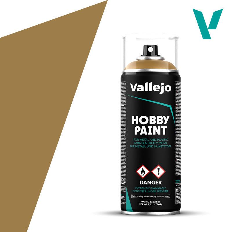 Vallejo Hobby Paint - Fantasy Color Primer Spray (400ml) - Desert Yellow