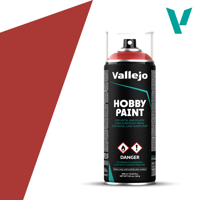 Vallejo Hobby Paint - Fantasy Color Primer Spray (400ml) - Scarlet Red
