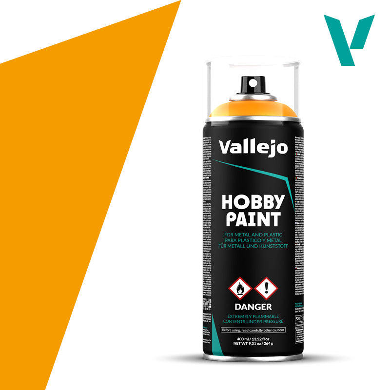 Vallejo Hobby Paint - Fantasy Color Primer Spray (400ml) - Sun Yellow