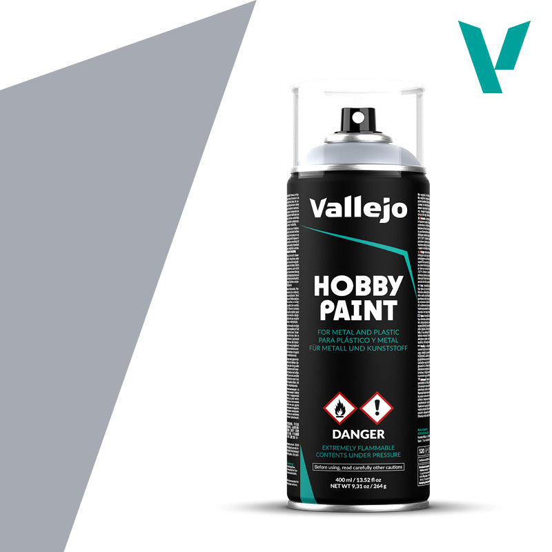 Vallejo Hobby Paint - Fantasy Color Primer Spray (400ml) - Silver