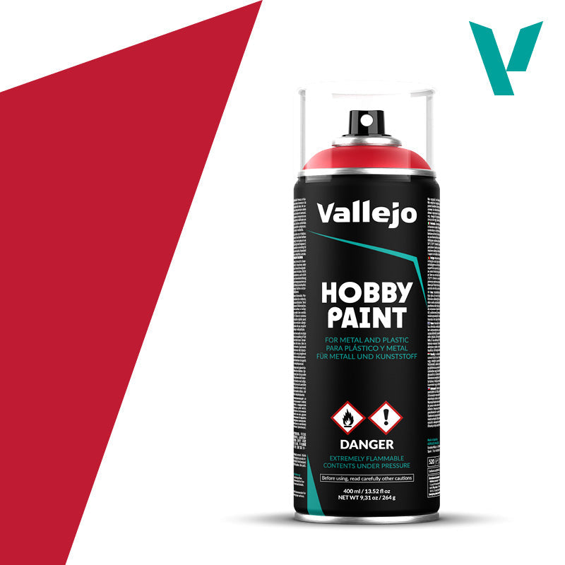 Vallejo Hobby Paint - Fantasy Color Primer Spray (400ml) - Dark Sanguine Red