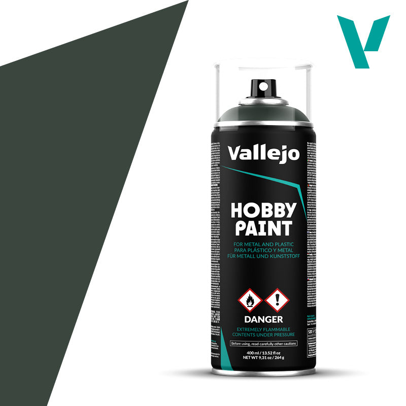 Vallejo Hobby Paint - Fantasy Color Primer Spray (400ml) - Dark Green