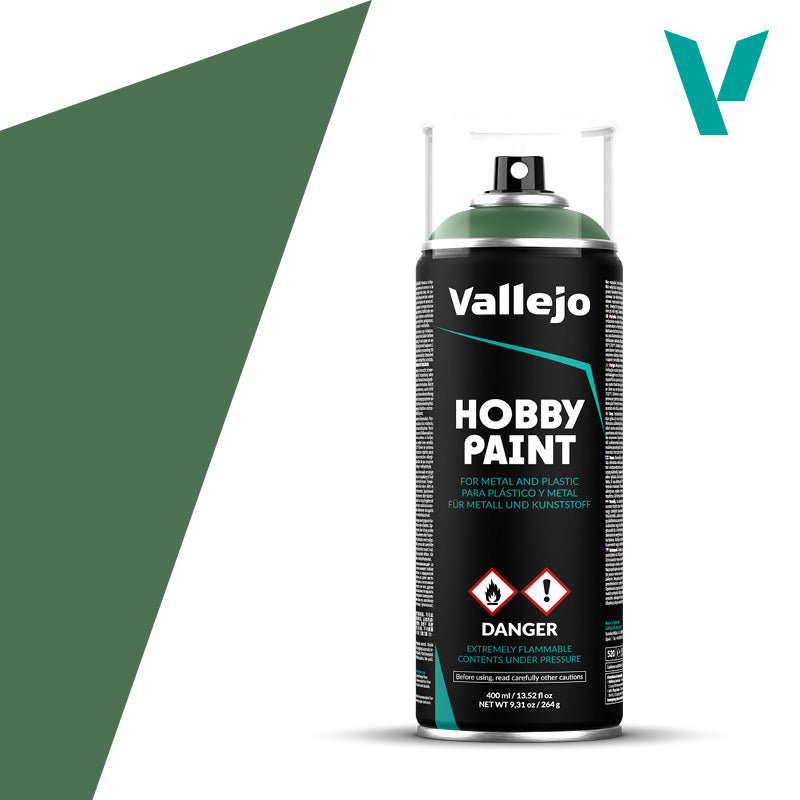 Vallejo Hobby Paint - Fantasy Color Primer Spray (400ml) - Disgusting Green