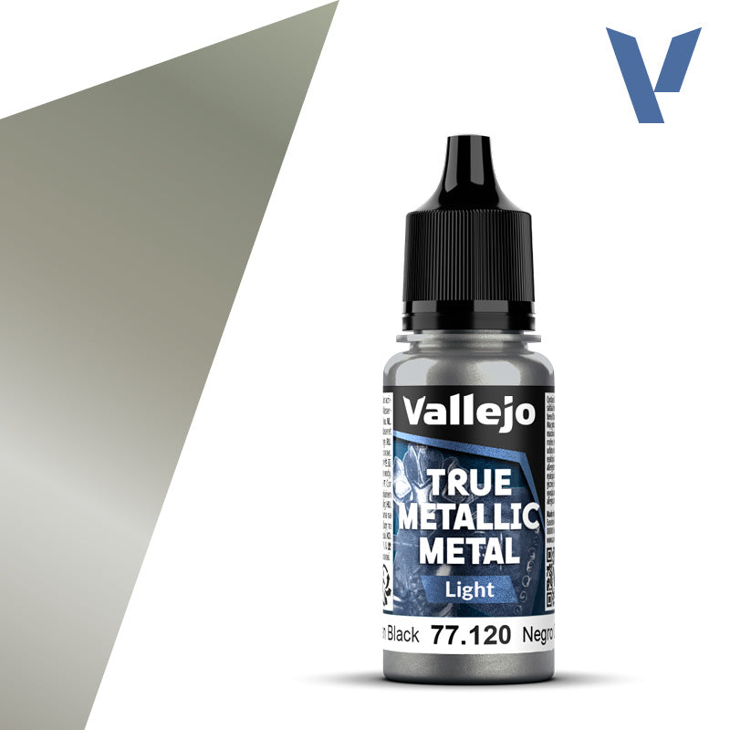 Vallejo True Metallic Metal - Obsidian Black - Light (18 ml)