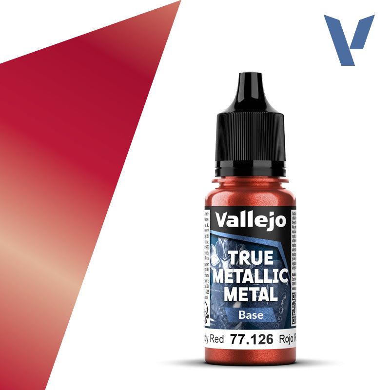 Vallejo True Metallic Metal - Ruby Red - Base (18 ml)