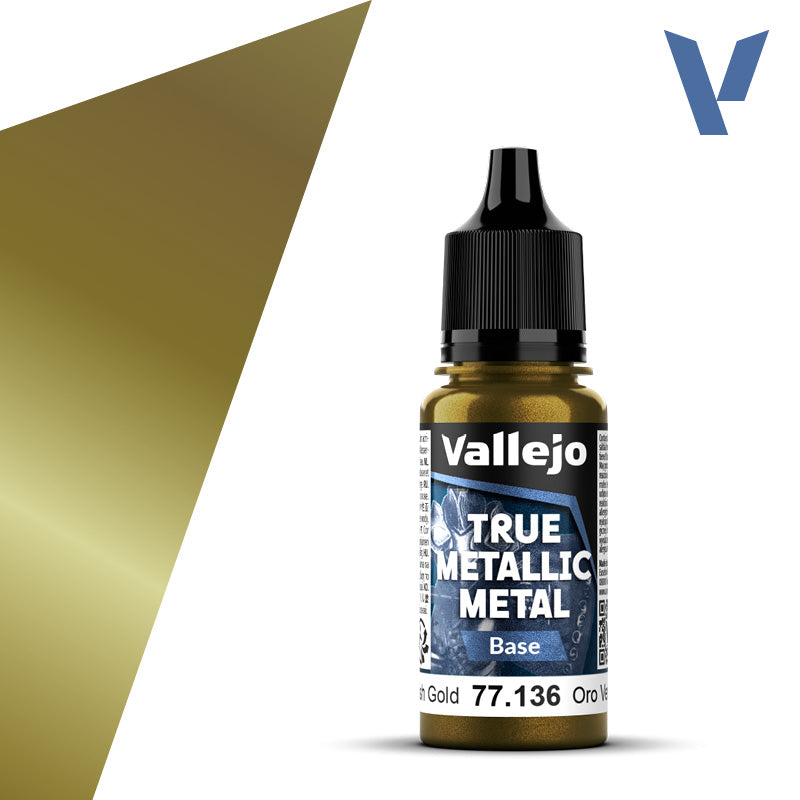 Vallejo True Metallic Metal - Greenish Gold - Base (18 ml)