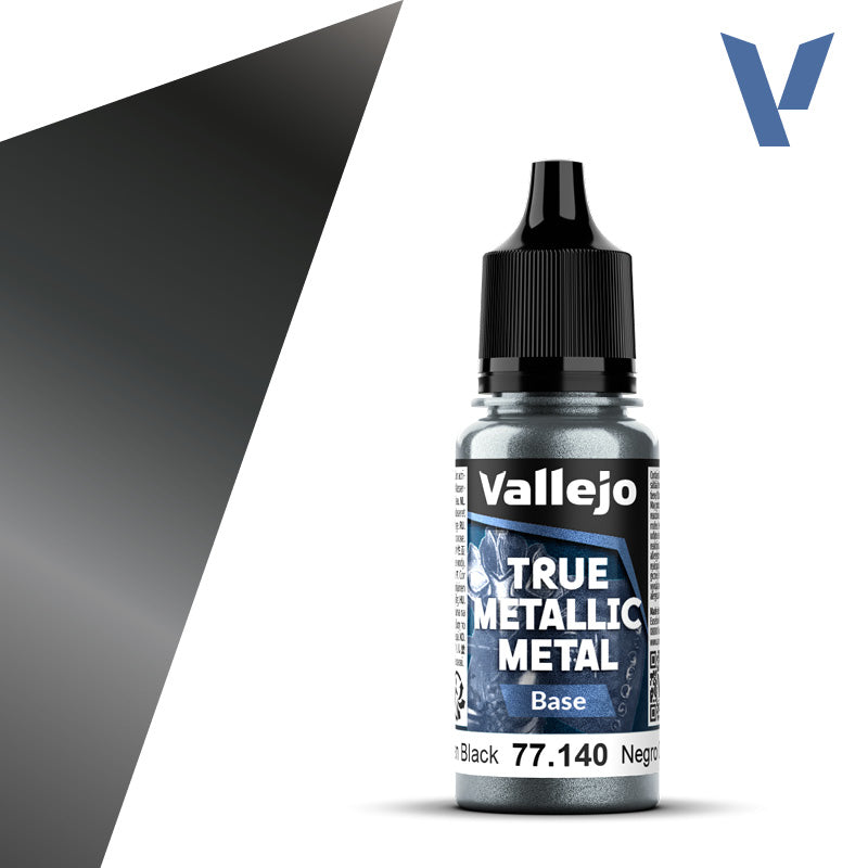 Vallejo True Metallic Metal - Obsidian Black - Base (18 ml)